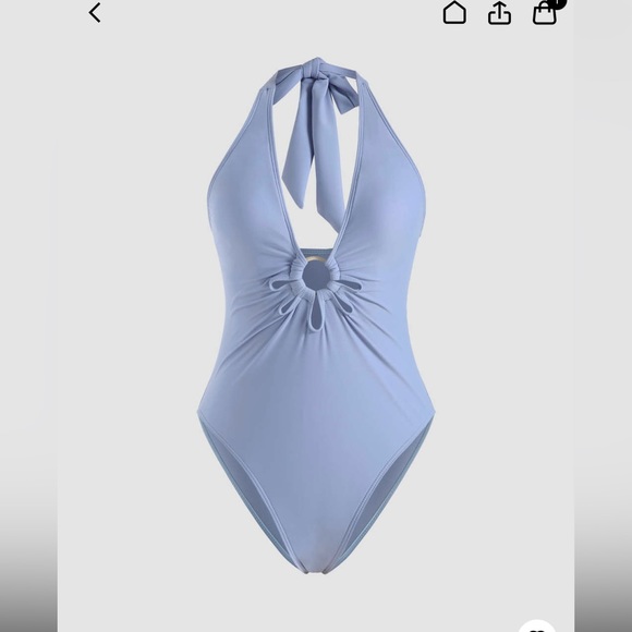 Cider Swim Oring One Piece Halter Swimsuit Cider Size L Blue Poshmark